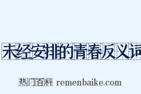 未经安排的青春反义词是什么意思的图片